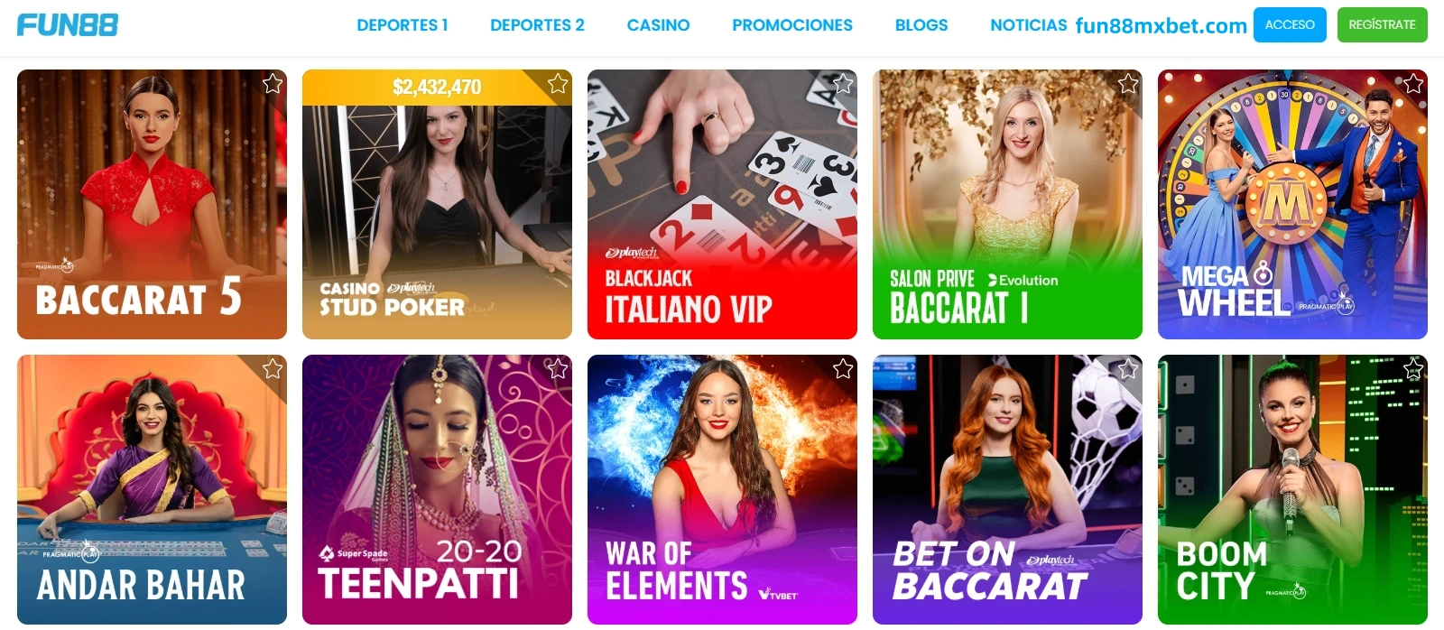Explora el Emocionante Mundo de Fun88 Casino en México 3 casino-en-vivo